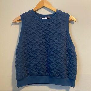 JoyLab sleeveless quilted pullover blue tank top L